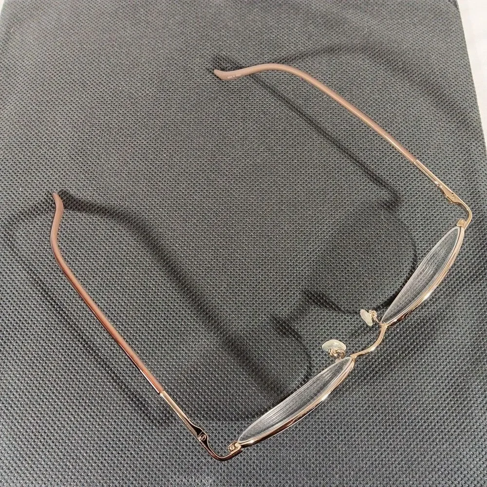 LRI R1002 Men's Gold Full Metal Rim Eyeglass Frames Only 53-18-135 Flex Hinge